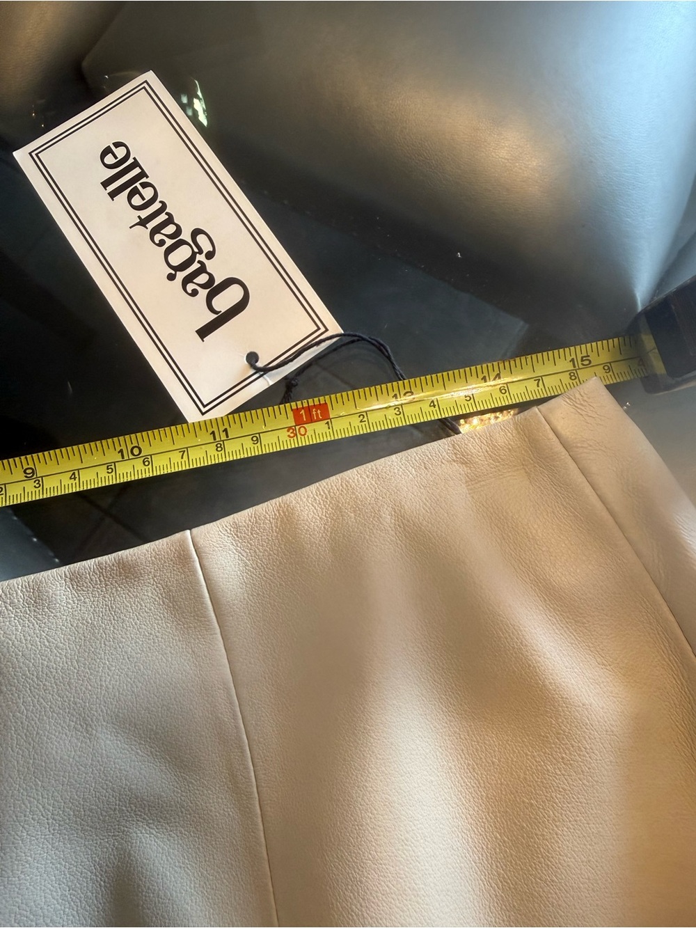 bagatelle Cream Leather Skirt - Picture 8 of 8